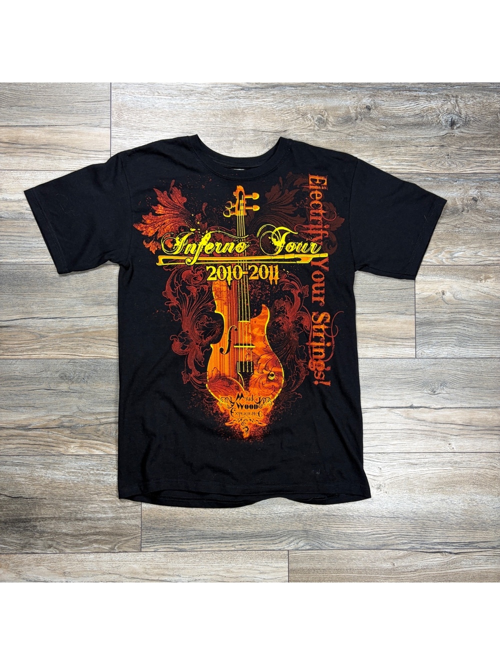 Y2K style Jefferson County Schools Mark Wood Tour black T-shirt